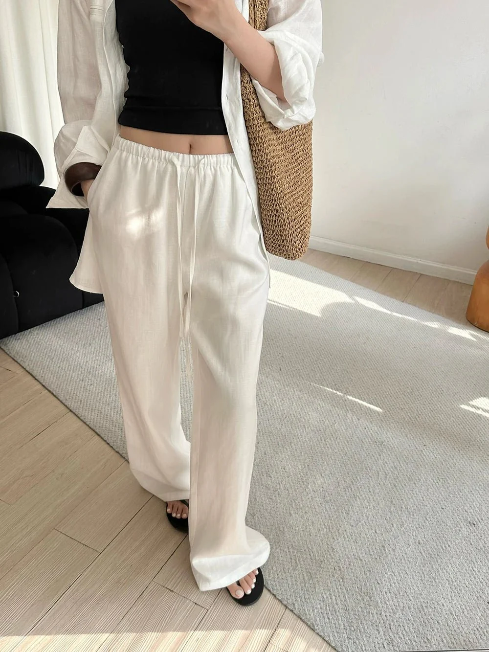 Kendall Wide Leg Linen Pants - Image 5