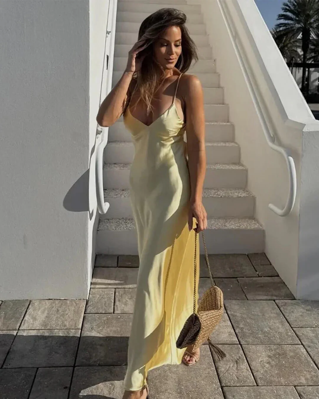 Kirra Satin Backless Maxi Dress
