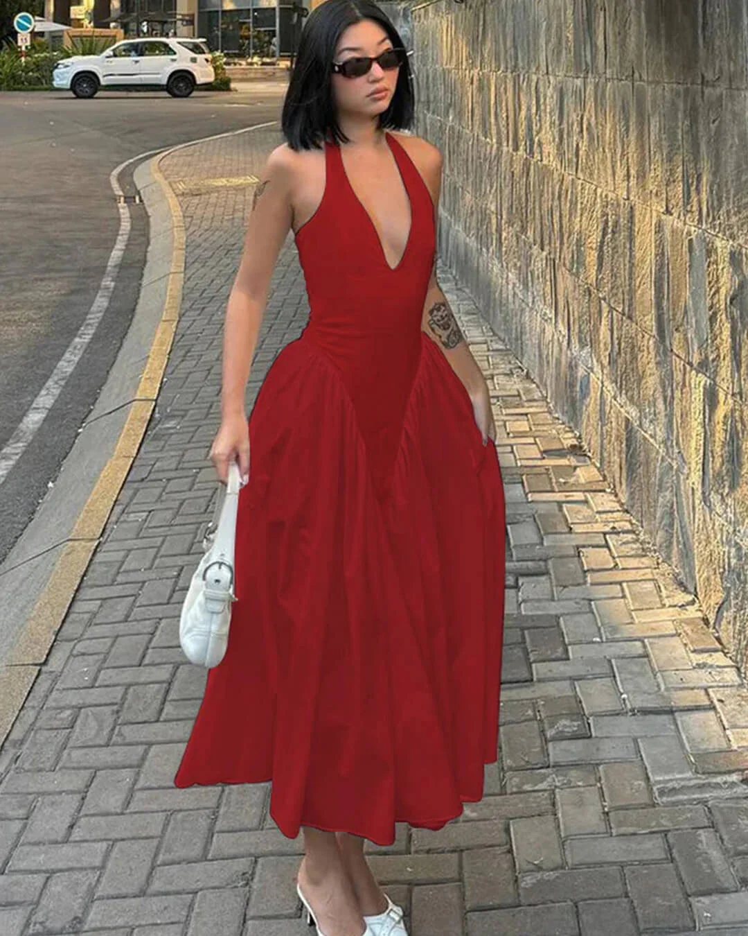 Kristy Deep Neck Maxi Dress - Image 12