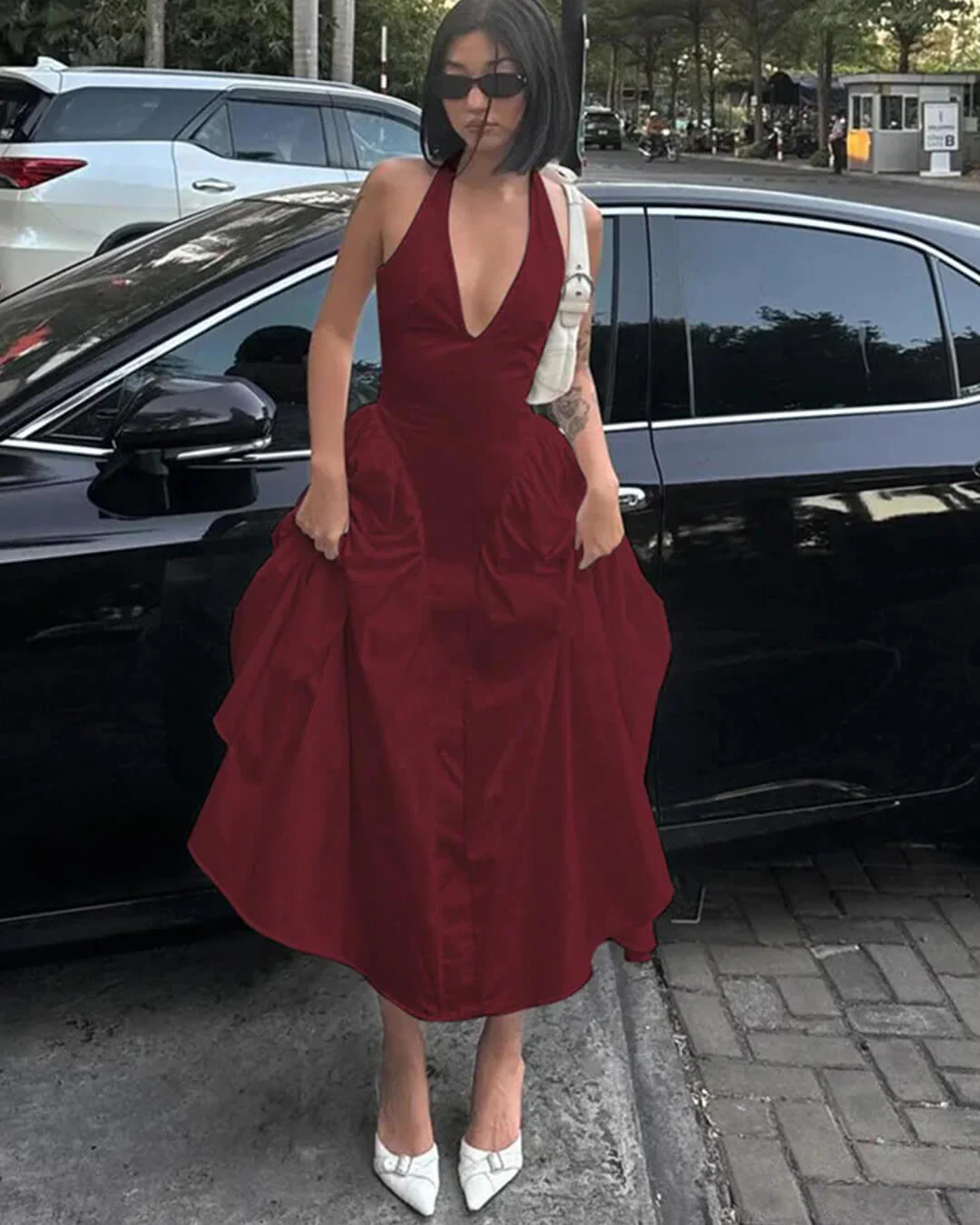Kristy Deep Neck Maxi Dress - Image 14