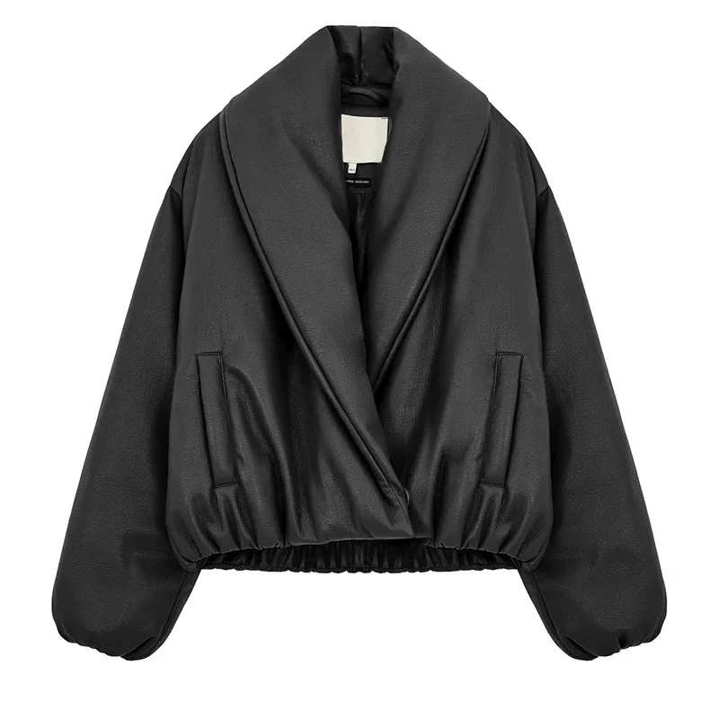 Lara Lapel Leather Jacket - Image 11