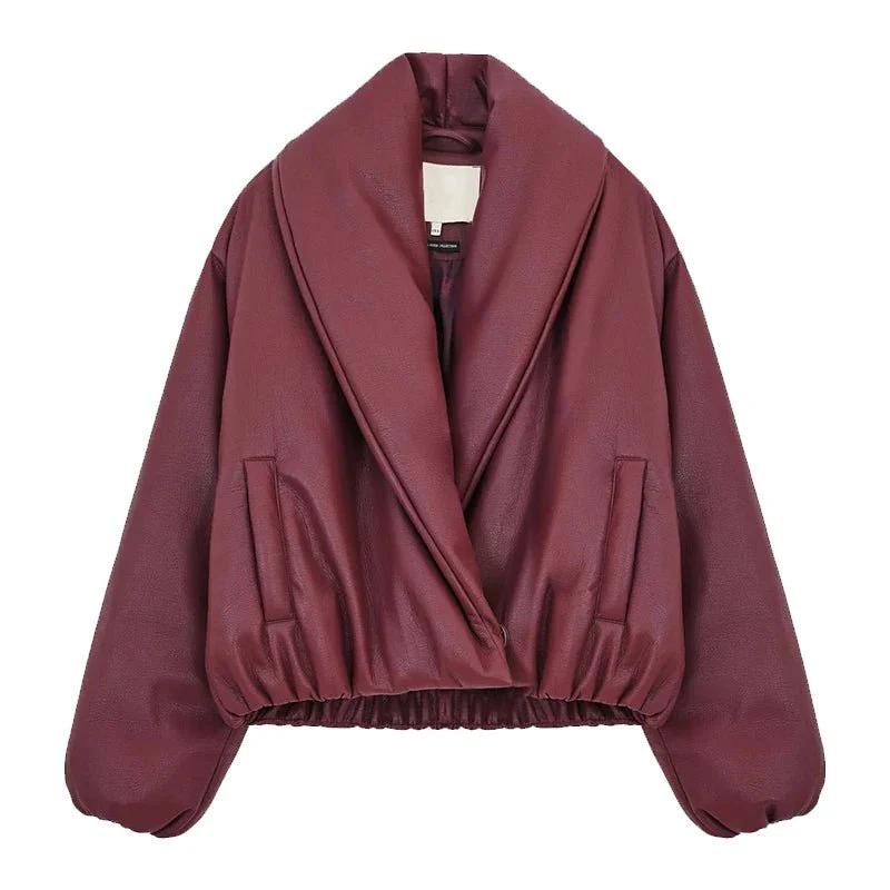 Lara Lapel Leather Jacket - Image 12