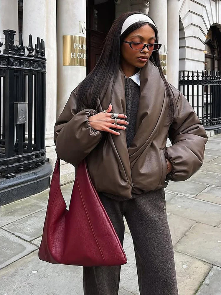 Lara Lapel Leather Jacket - Image 4