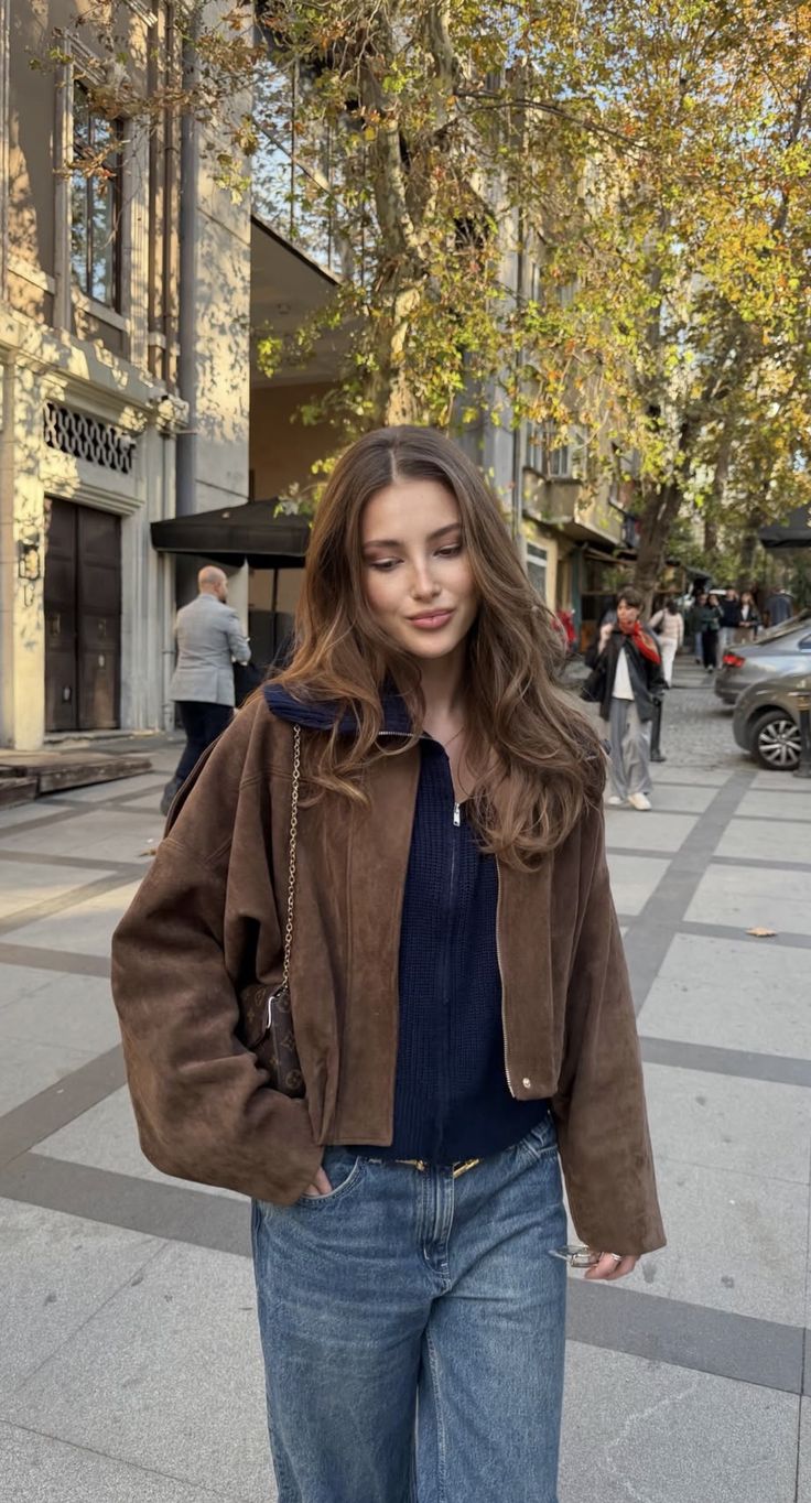 Lara Suede Bomber Jacket - Image 13