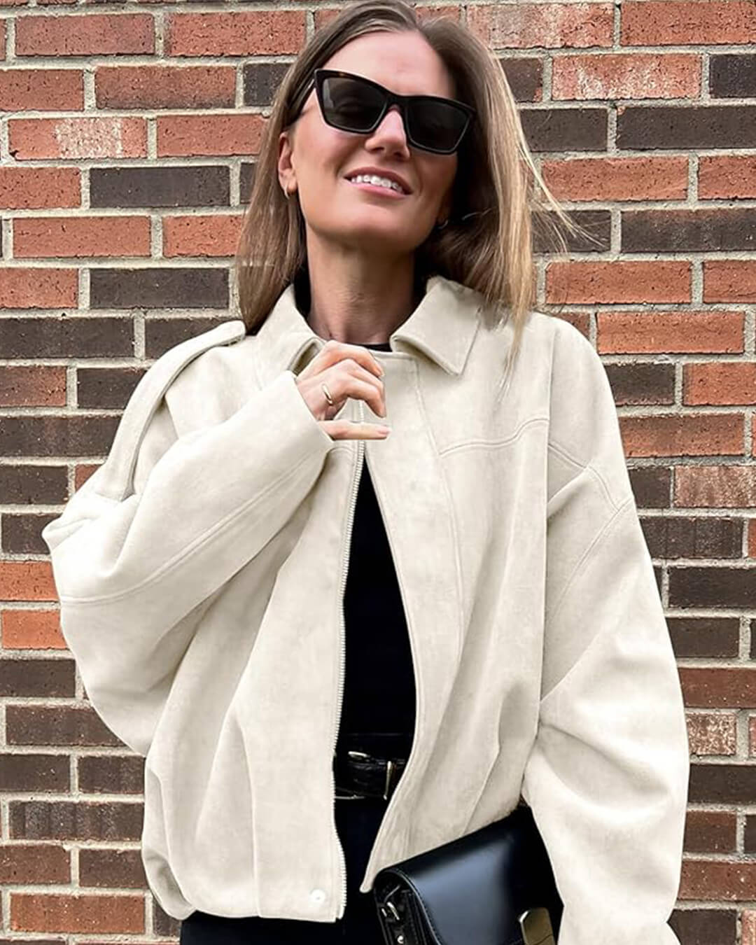 Lara Suede Bomber Jacket - Image 9