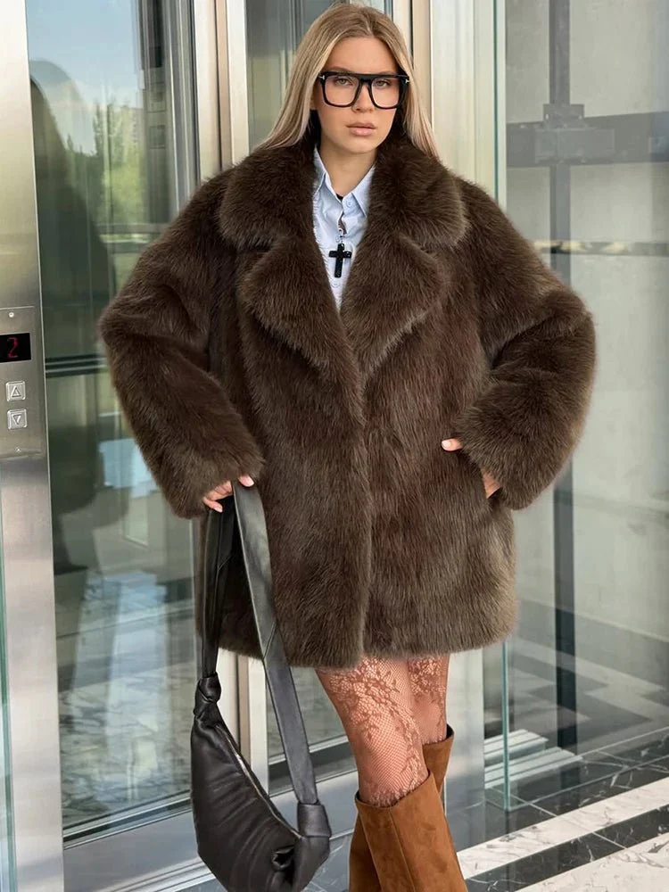 Lena Oversized Faux Fur Coat - Image 4