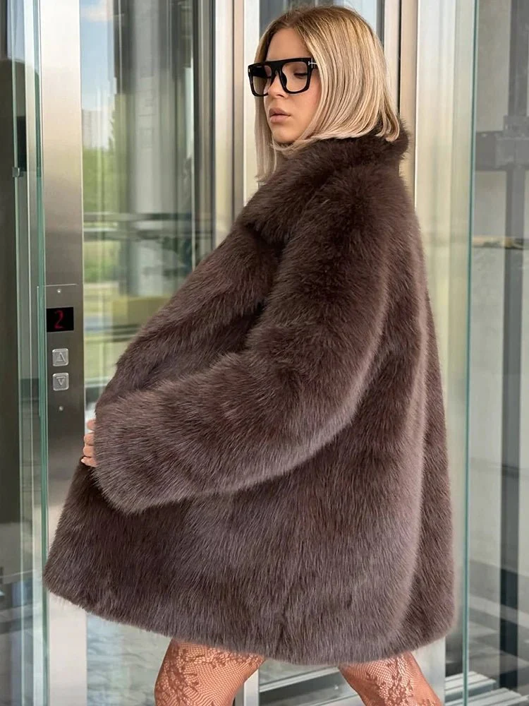 Lena Oversized Faux Fur Coat - Image 6
