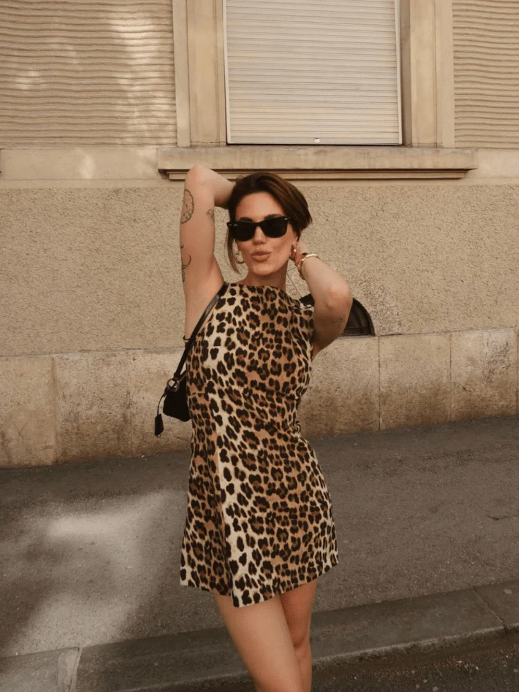 Leona Leopard Mini Dress - Image 7