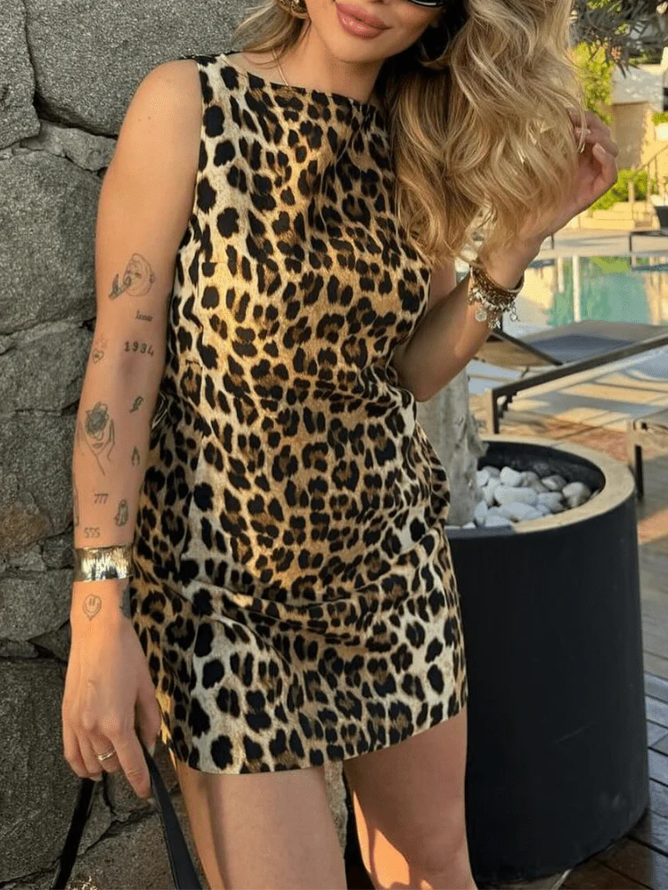 Leona Leopard Mini Dress - Image 8