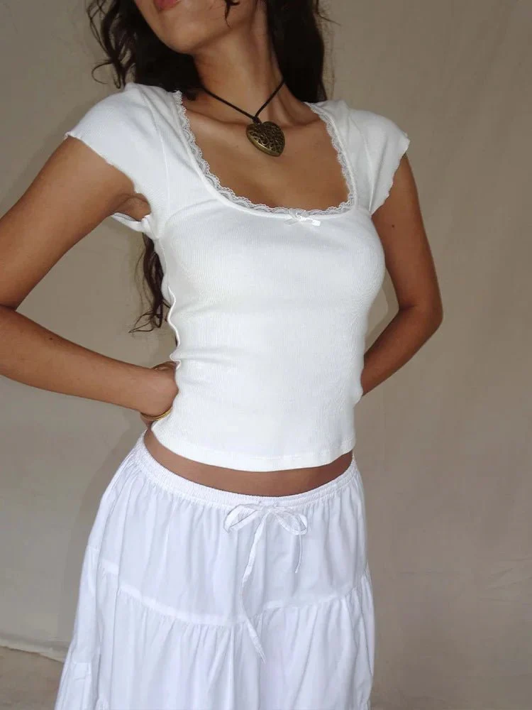 Liberty Lace Trim Crop Top