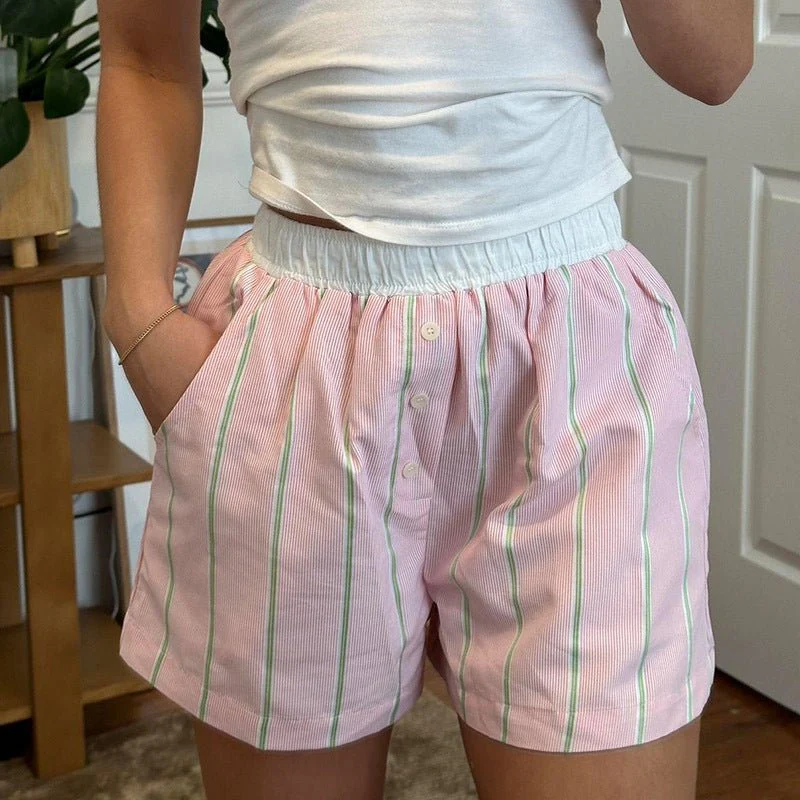 Liesel Striped Poplin Boxer Shorts - Image 2