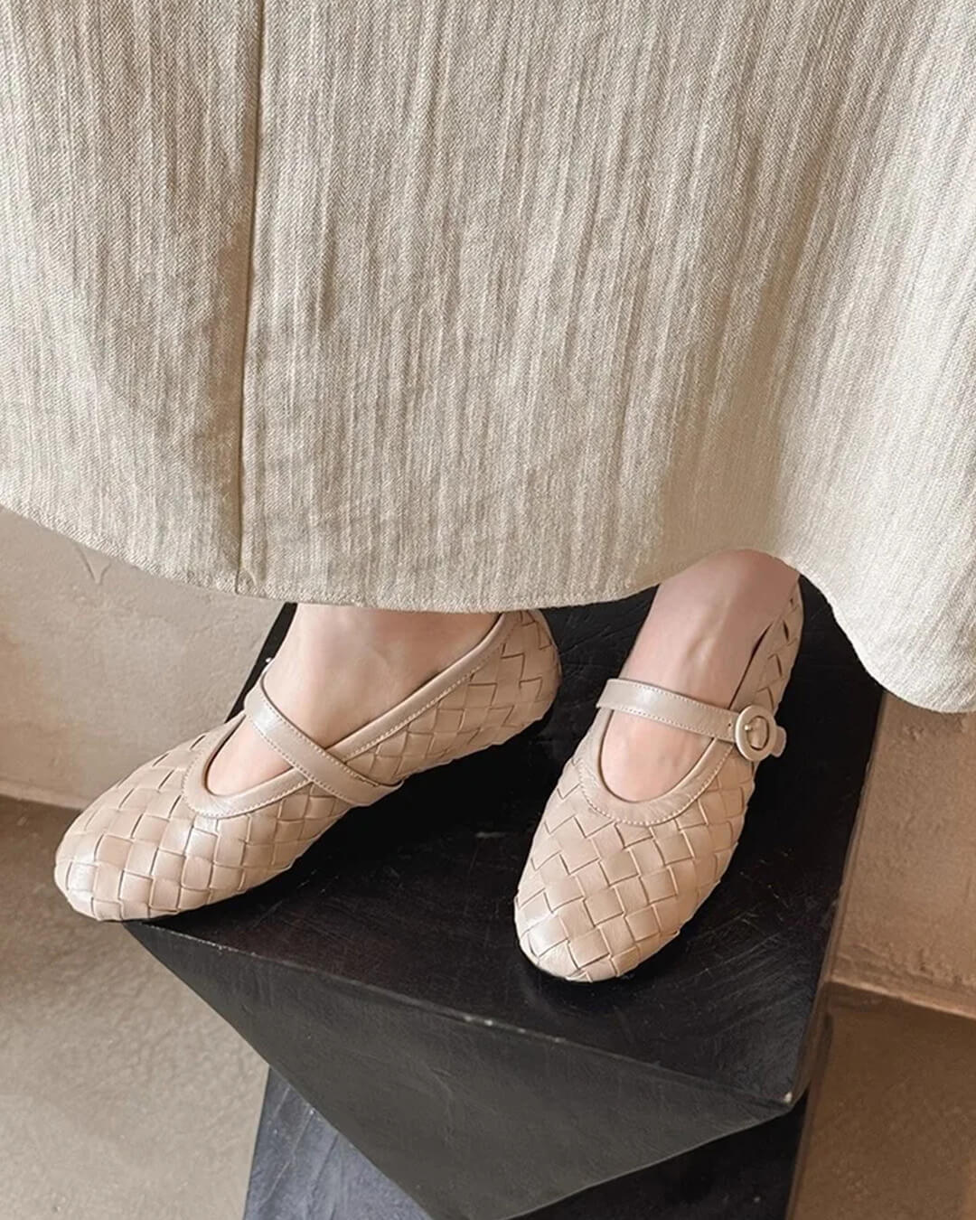 Lisbeth Woven Leather Flat Shoes - Image 10