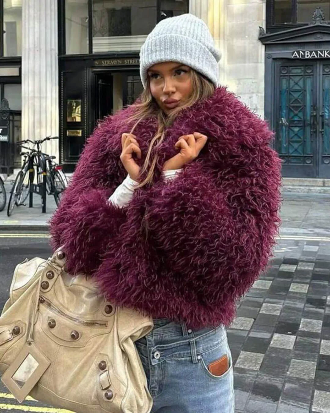 Liza Fuzzy Faux Fur Coat - Image 17