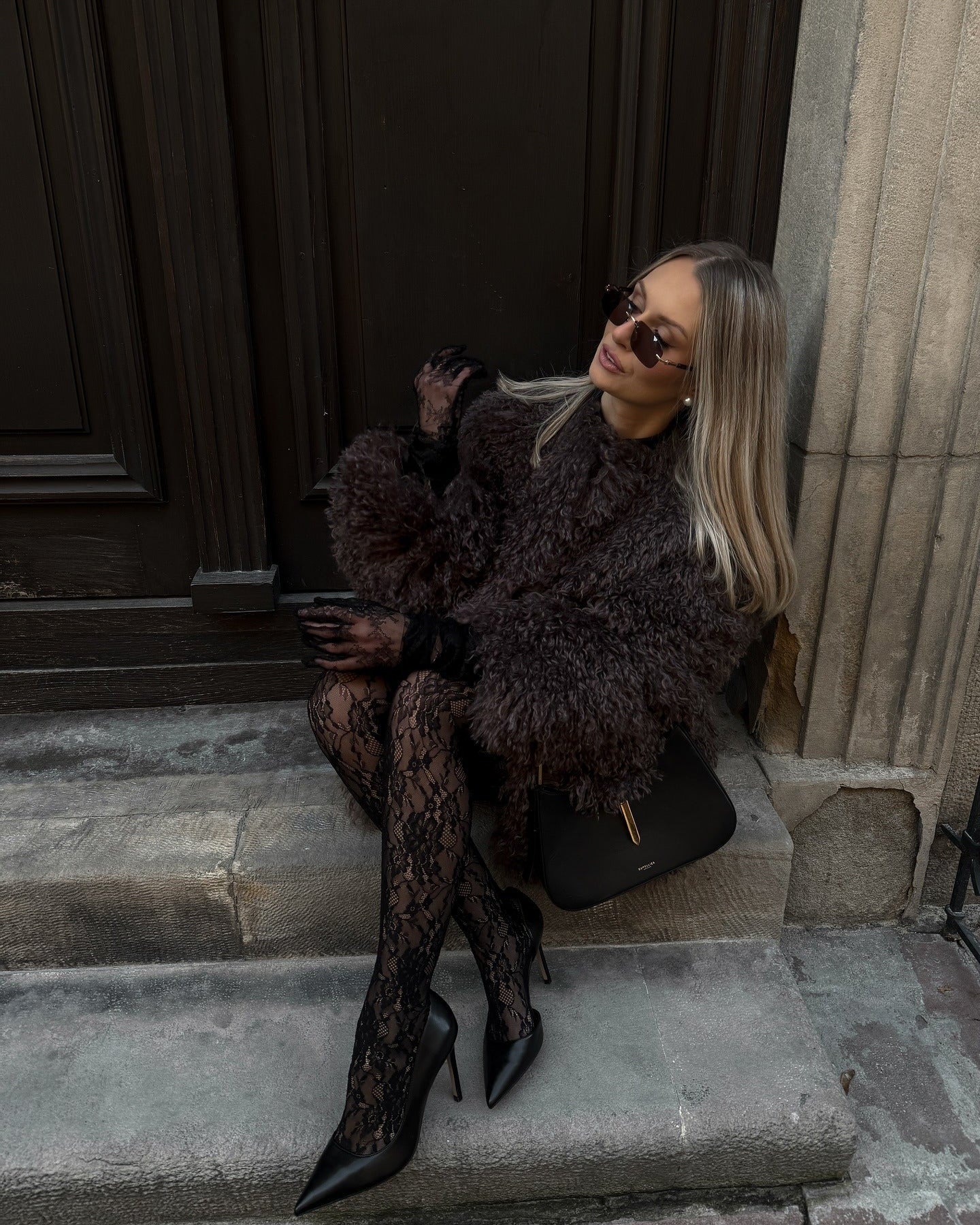 Liza Fuzzy Faux Fur Coat - Image 9