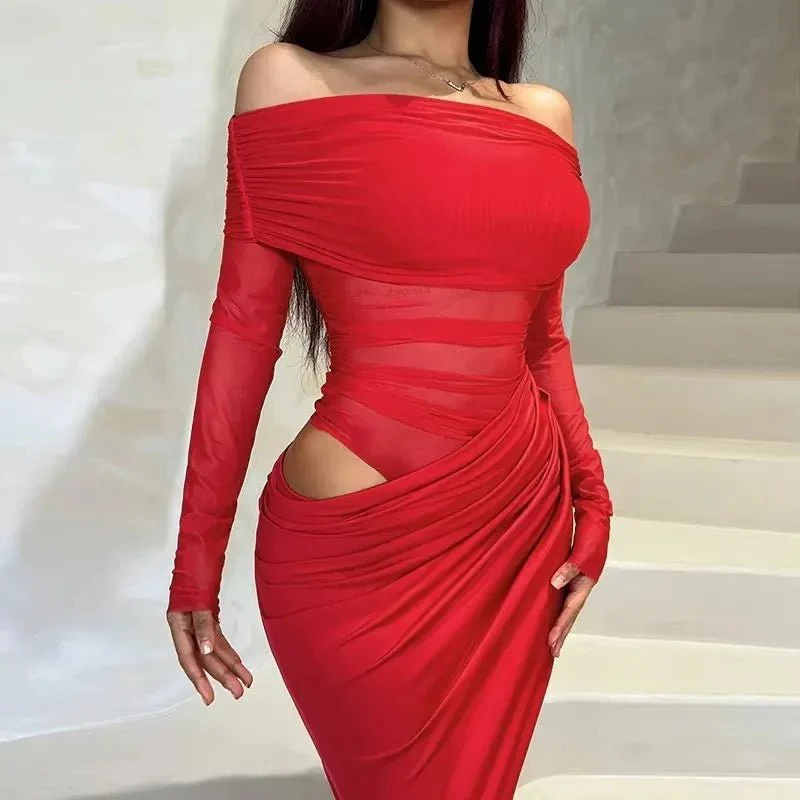 Lizy Long Sleeve Mesh Maxi Dress - Image 12