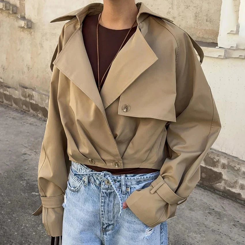 Lola Pleated Short Trench Coat - Image 3