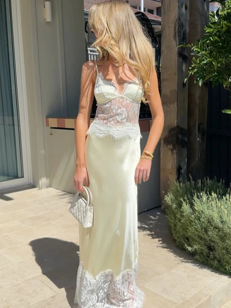 Lora Off-Shoulder Lace Satin Dress - Image 3
