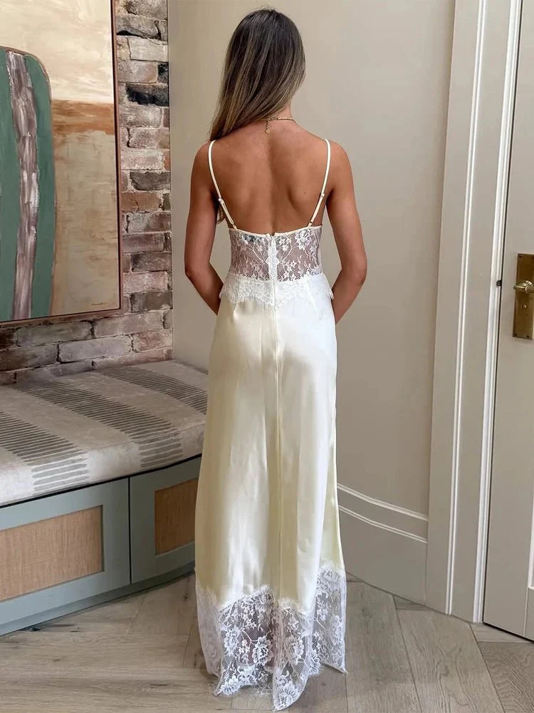 Lora Off-Shoulder Lace Satin Dress - Image 6