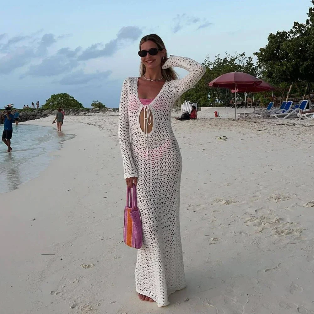 Lori Hollow Out Crochet Beach Dress - Image 3