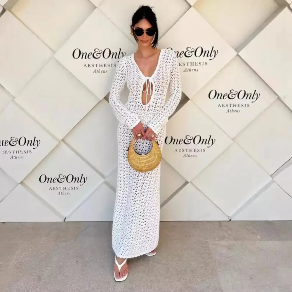 Lori Hollow Out Crochet Beach Dress - Image 6