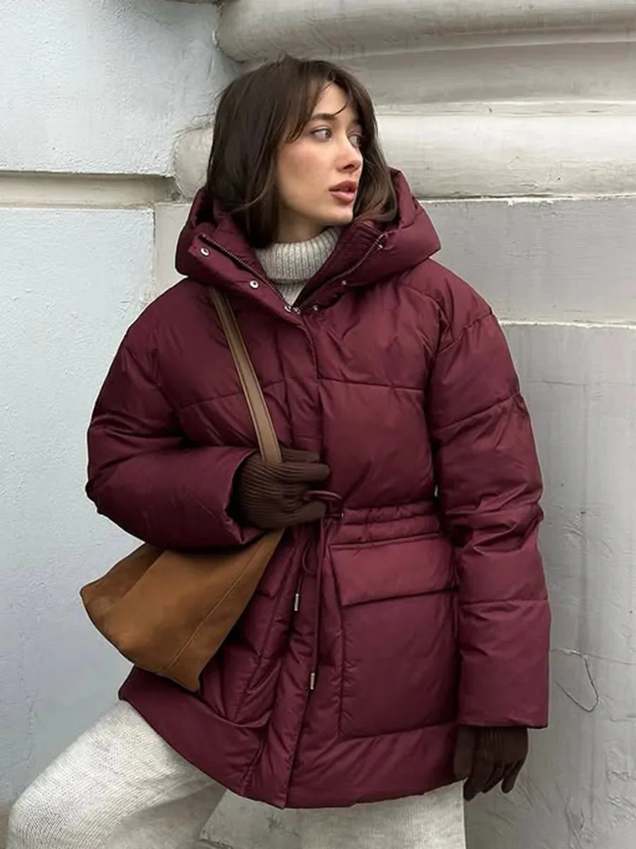 Lorna Drawstring Hooded Puffer Coat - Image 2