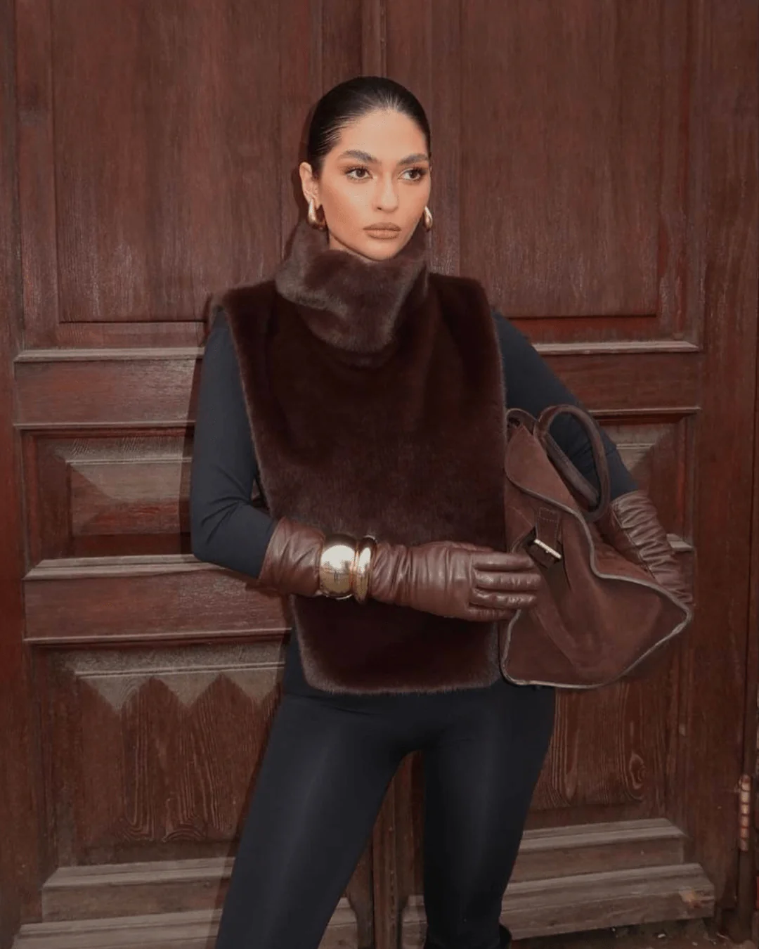 Lorna Faux Fur Turtleneck Vest - Image 5