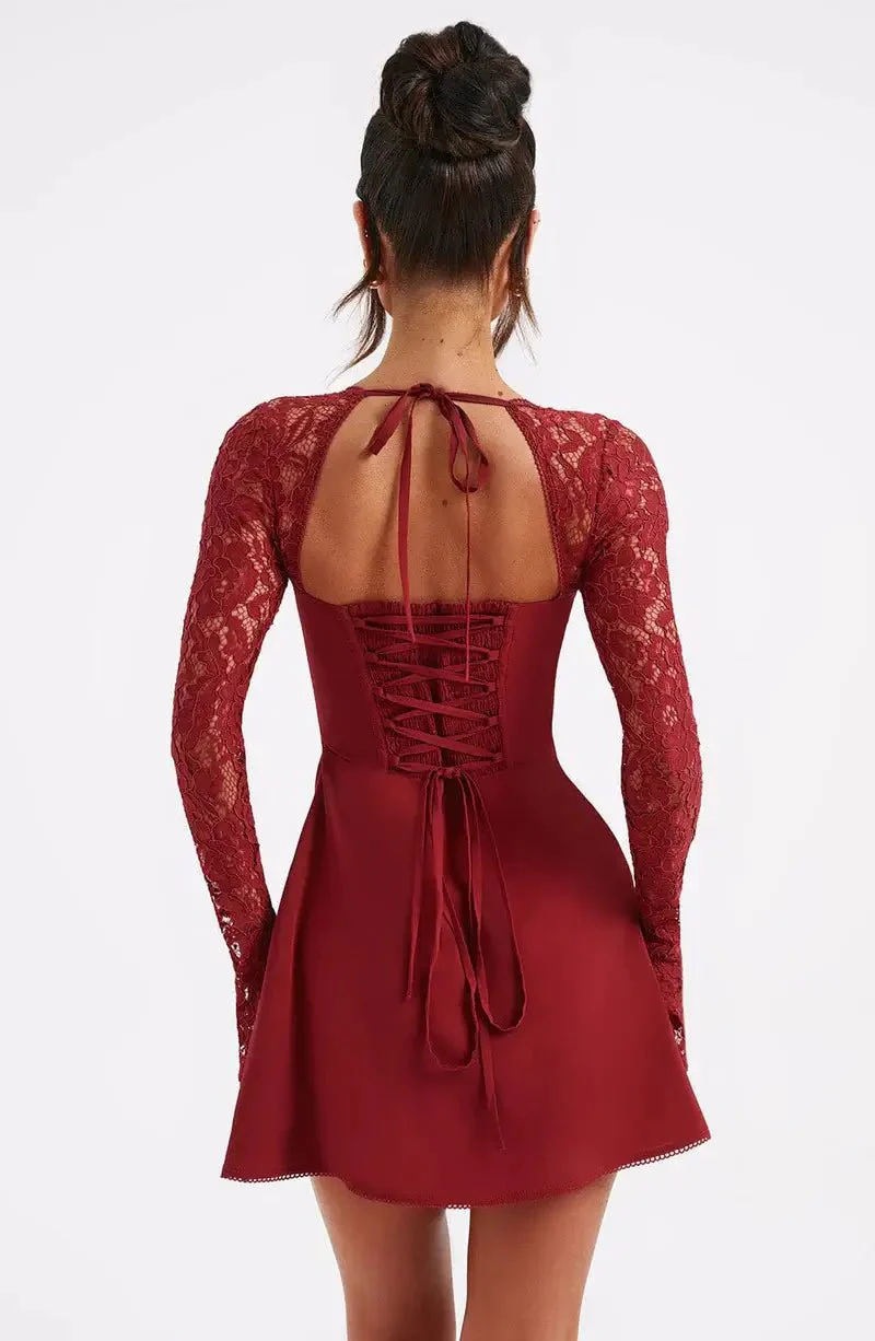 Louise mini dress with lace details - Image 14