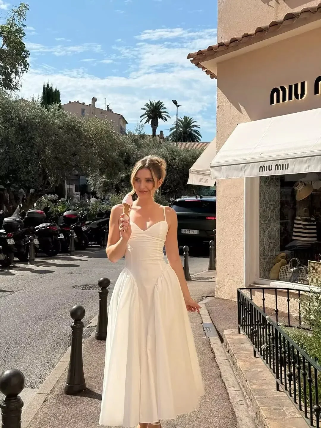 Luciana Bodice Spaghetti Strap Midi Dress