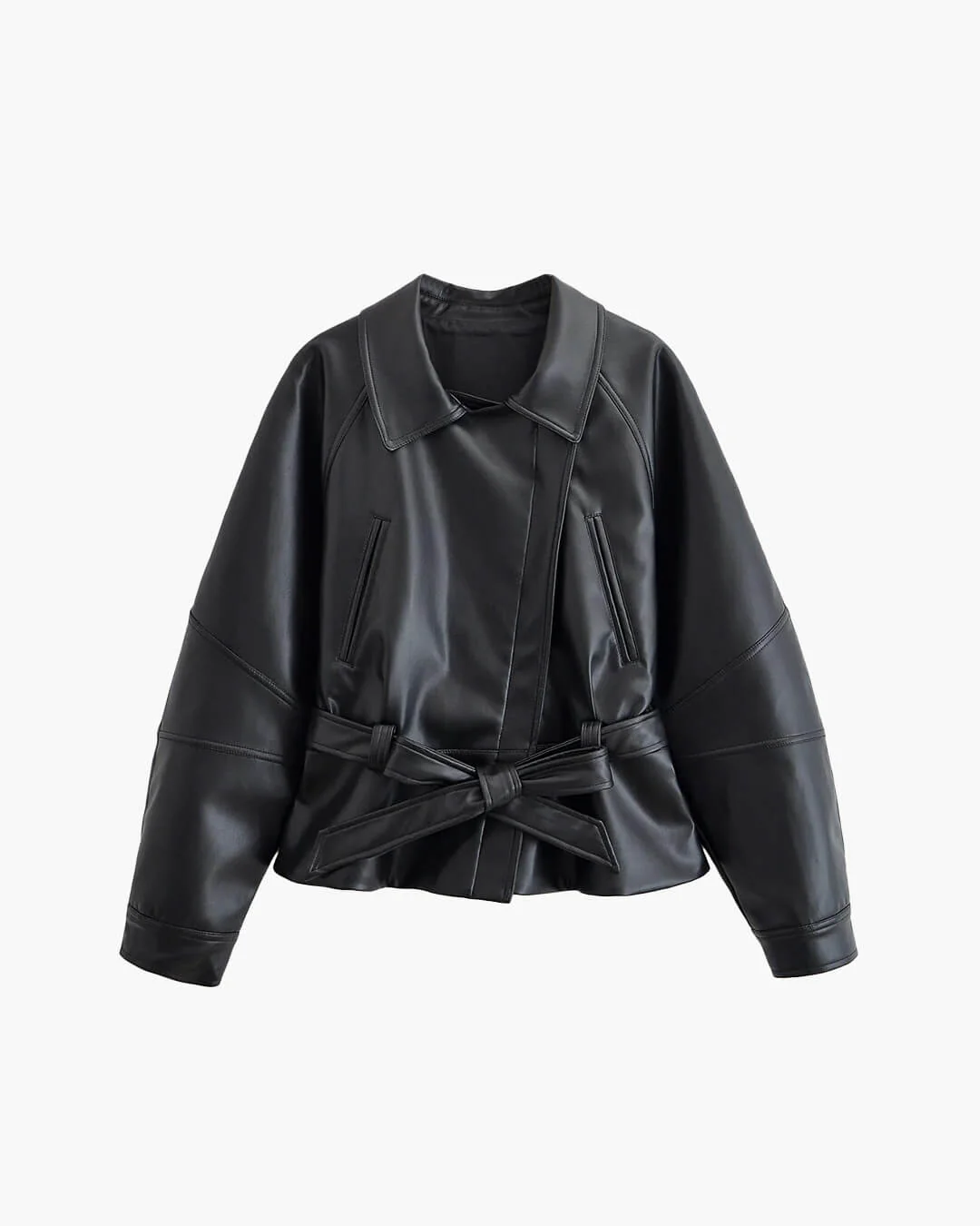 Maggie Faux Leather Motorcycle Jacket - Image 7