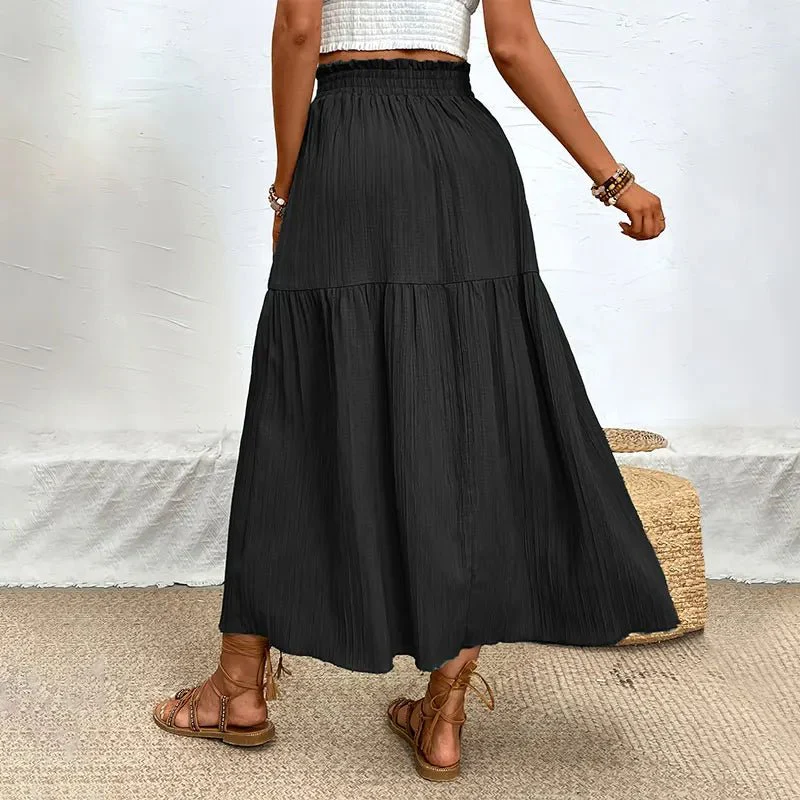 Maia Bohemian Midi Ruffle Skirt - Image 3