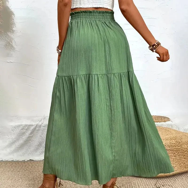 Maia Bohemian Midi Ruffle Skirt - Image 9