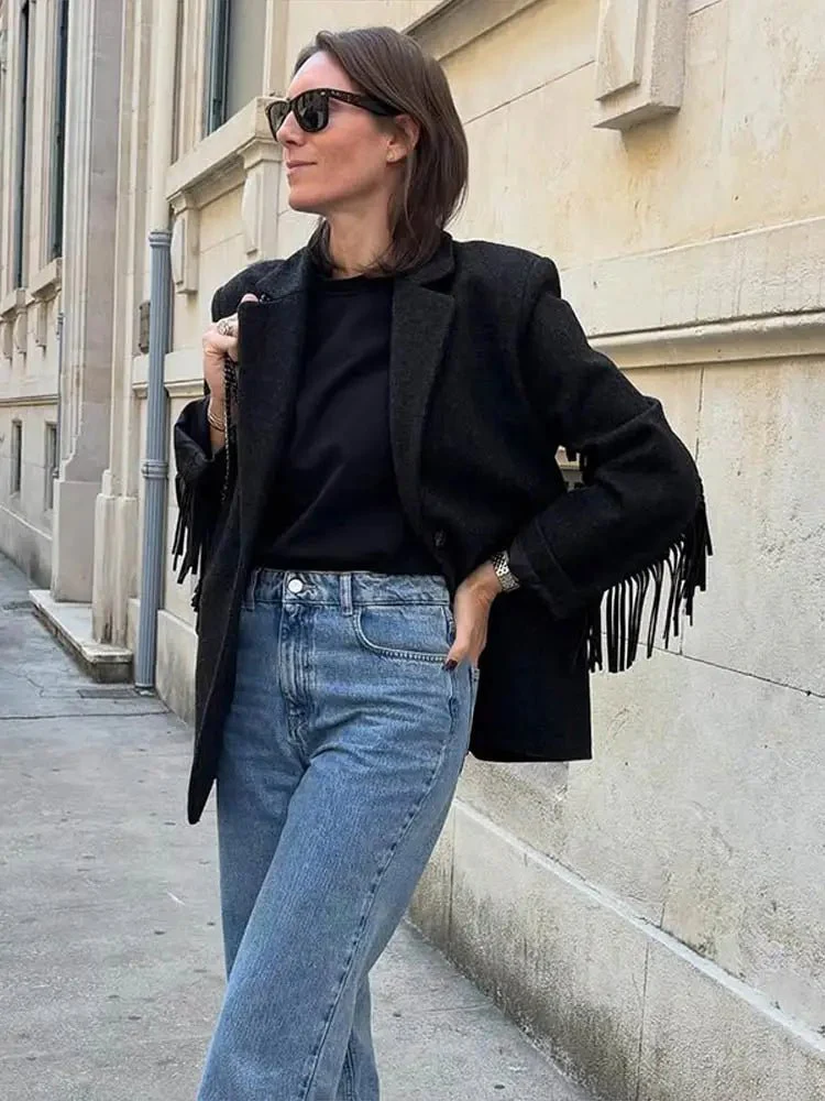 Marcelle Fringed Blazer Jacket - Image 4