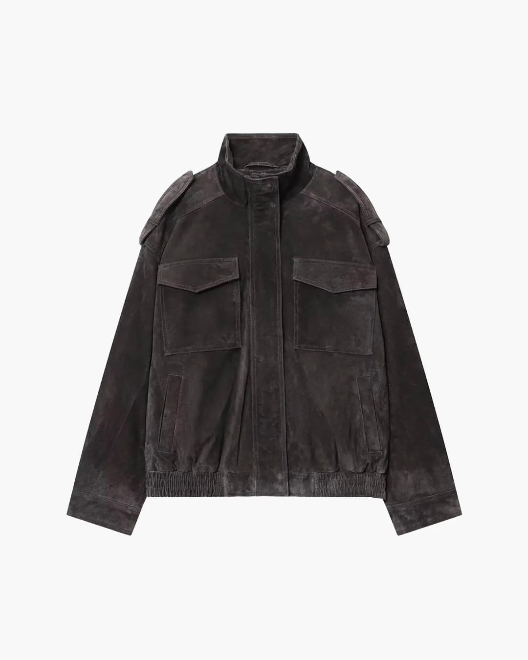 Marianne High Neck Suede Pocket Jacket - Image 10