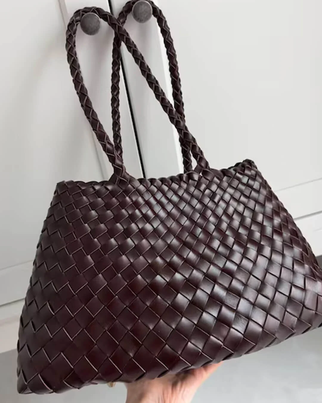 Marissa Vegan Leather Woven Bag Medium - Image 9