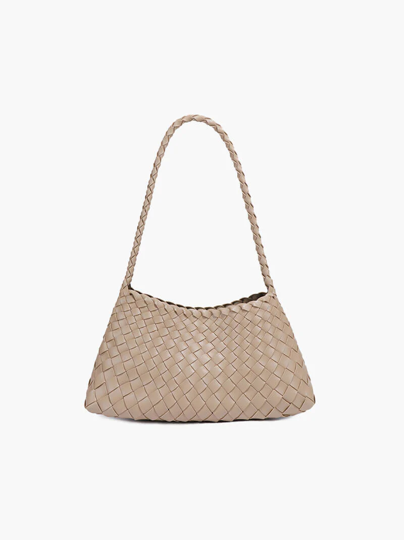 Marissa Vegan Leather Woven Bag Small - Image 12