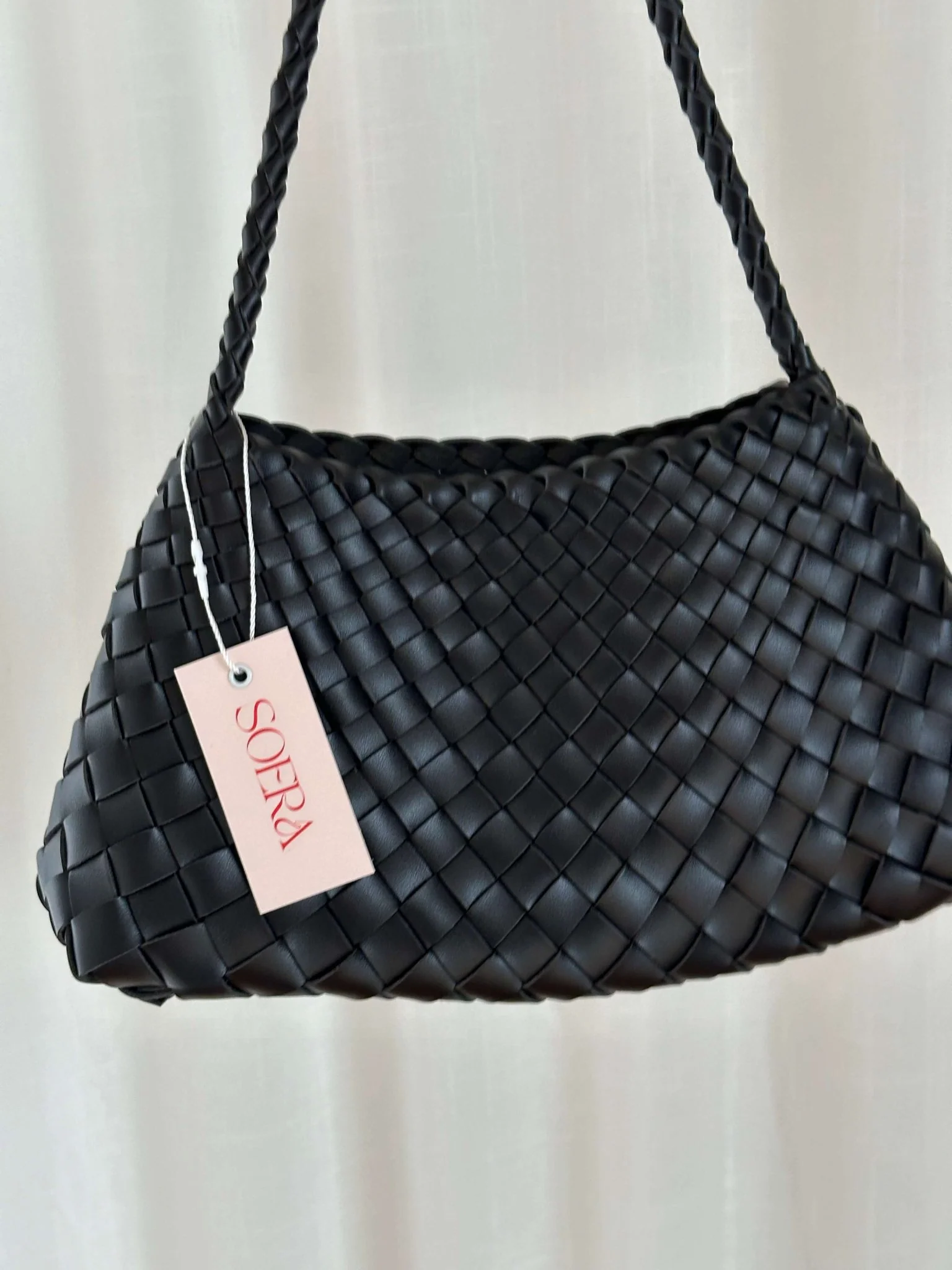 Marissa Vegan Leather Woven Bag Small - Image 3