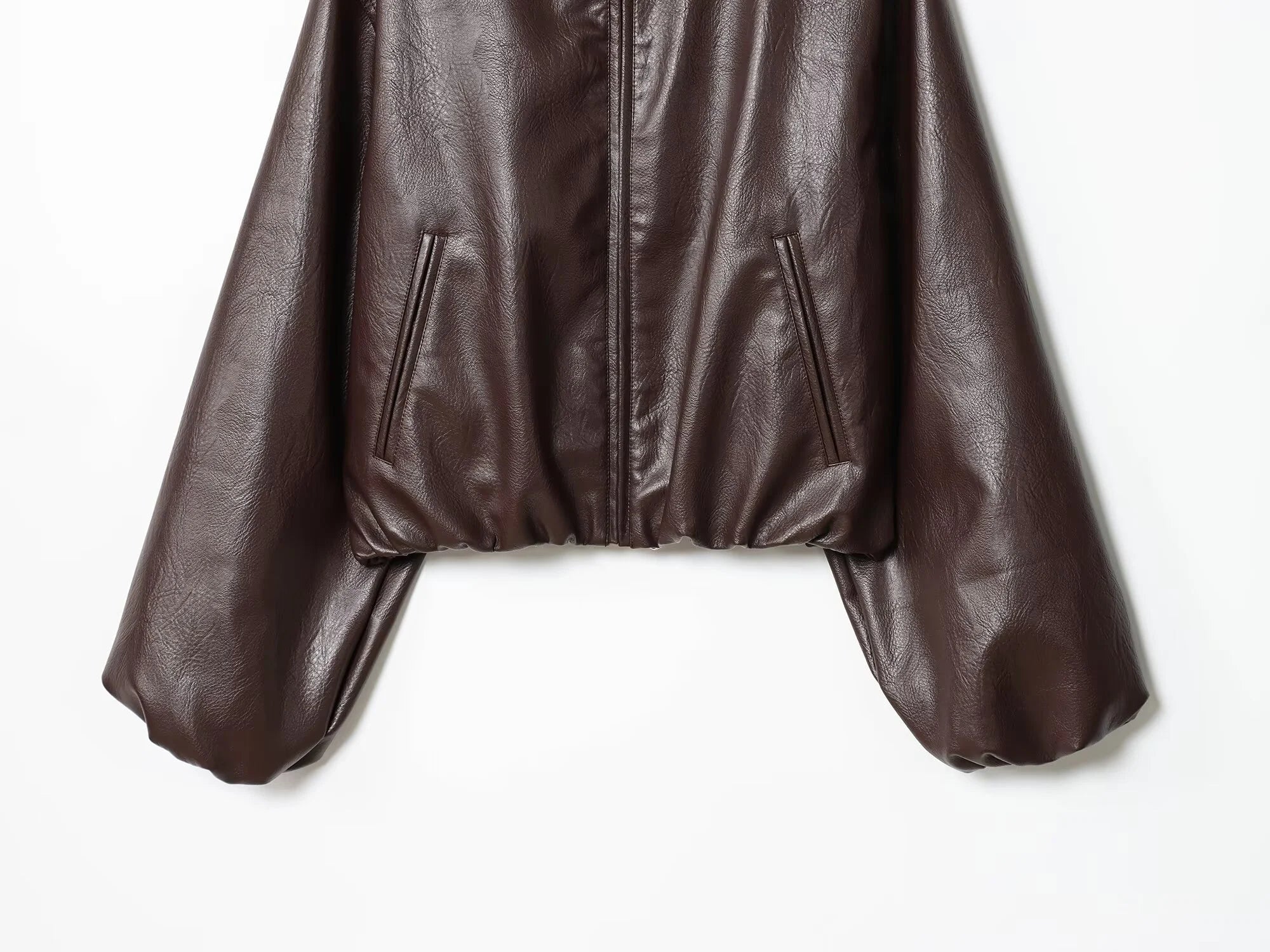 Marivic Zip Up Faux Leather Jacket - Image 8