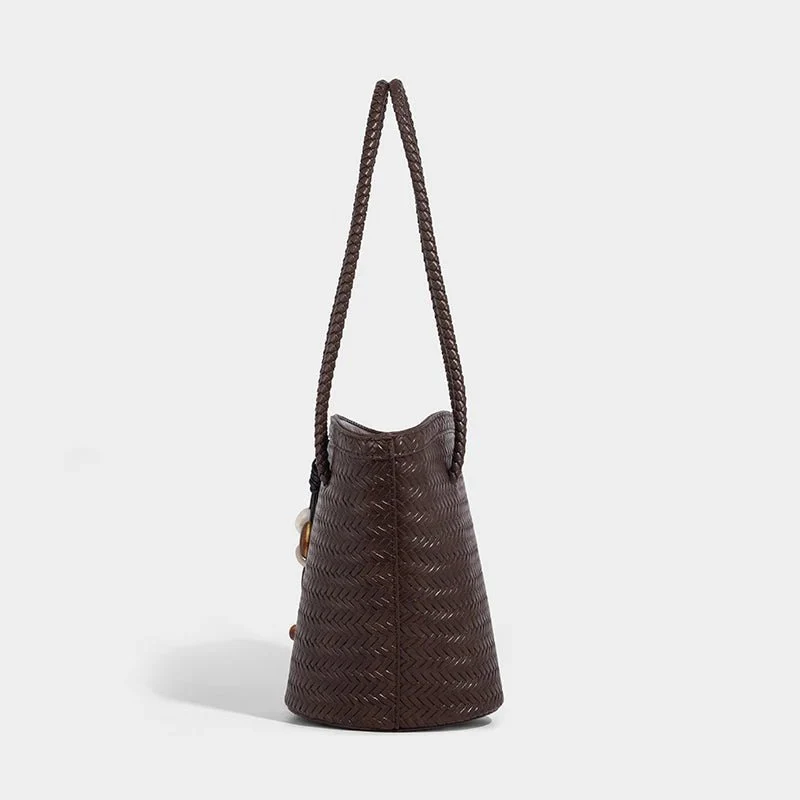 Meryl Woven Bucket Handbag with Pouch - Image 10