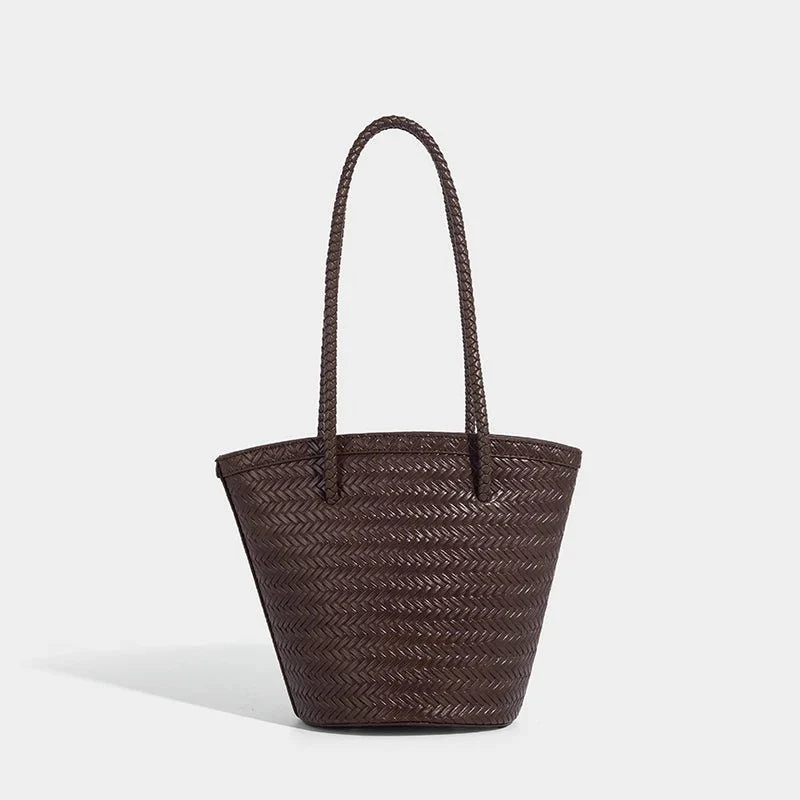 Meryl Woven Bucket Handbag with Pouch - Image 11