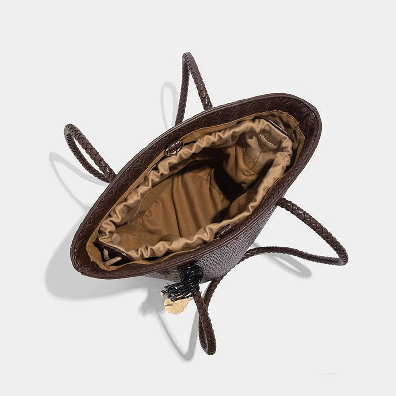 Meryl Woven Bucket Handbag with Pouch - Image 8
