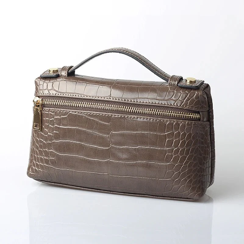 Minerva Crocodile Pattern Clutch Bag - Image 4