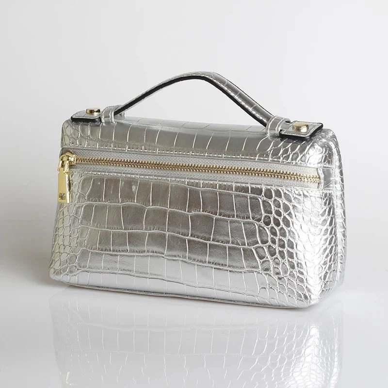 Minerva Crocodile Pattern Clutch Bag - Image 6
