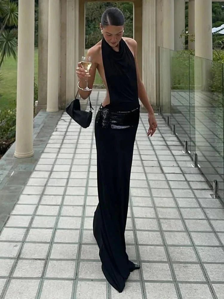 Miranda Halter Draped Maxi Dress - Image 4