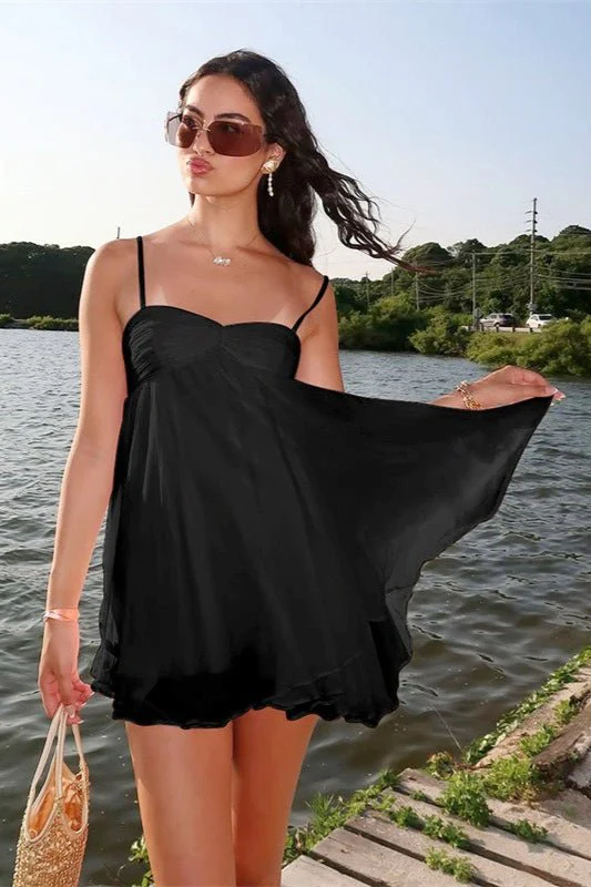 Mireille Off Shoulder Chiffon Mini Dress - Image 6