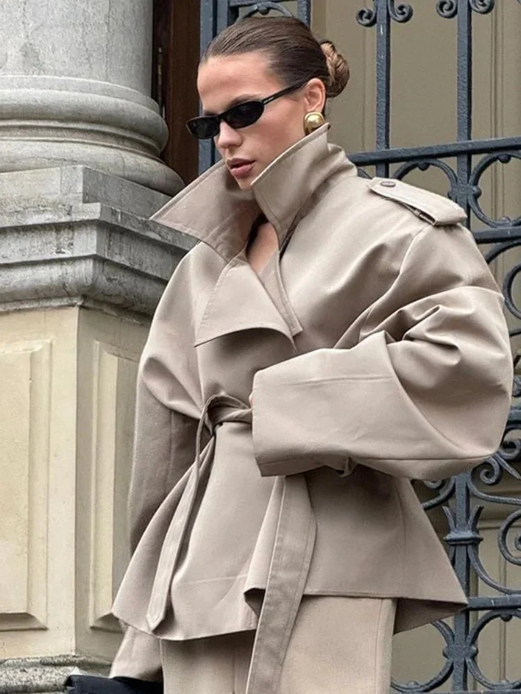 Molly Belted Cropped Trench Coat - Image 5