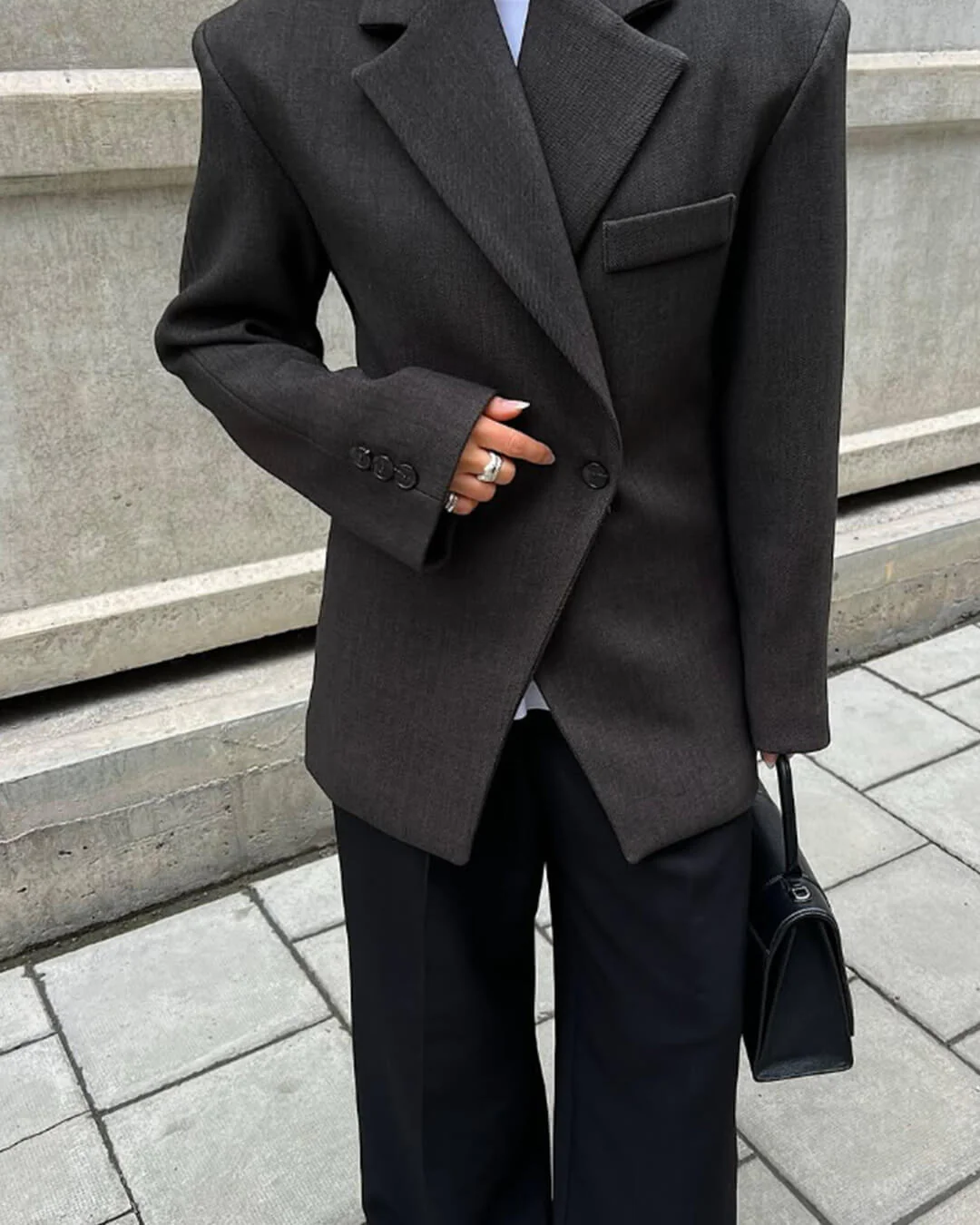 Myrna Notch Lapel Cinched Blazer - Image 7