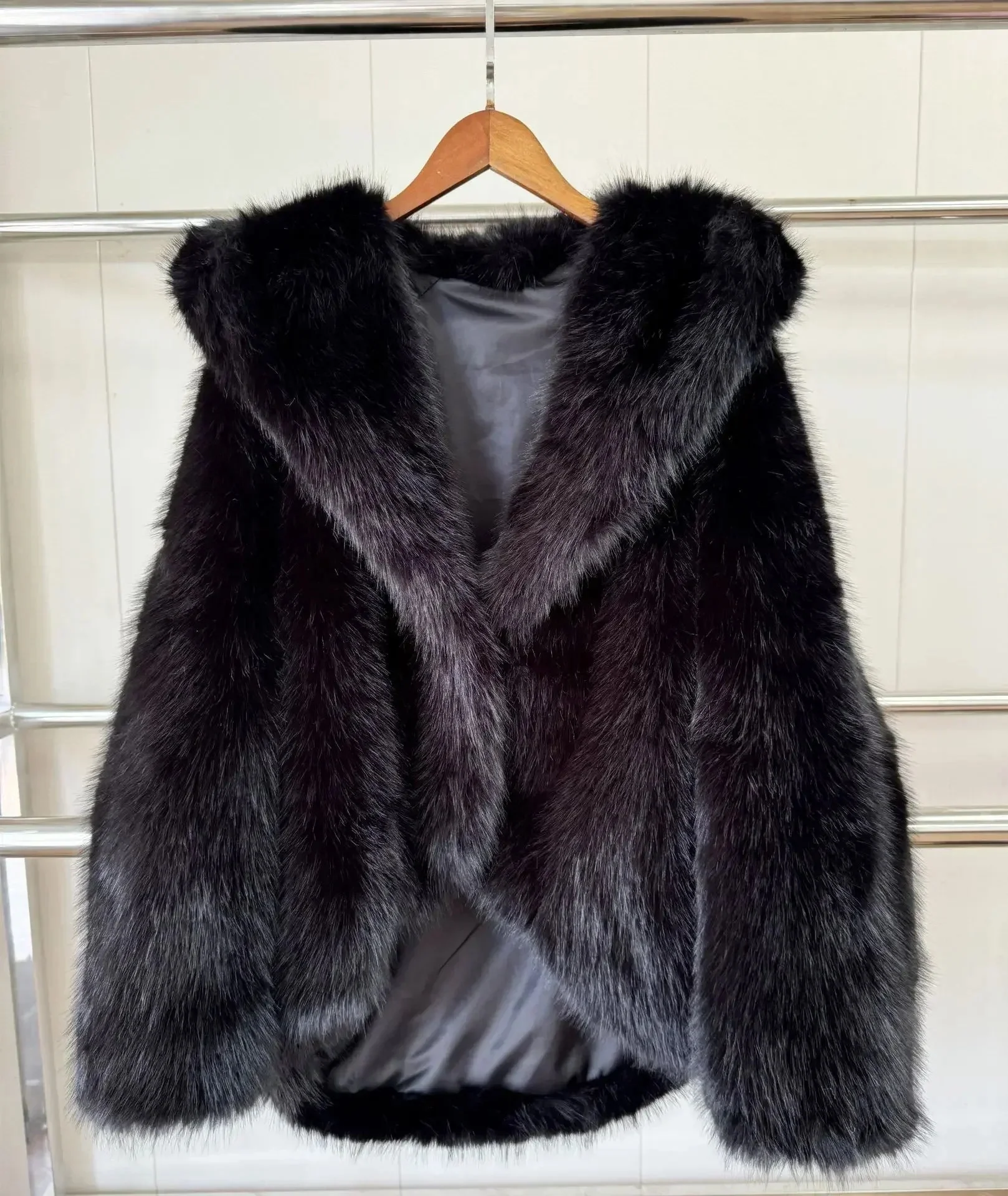Nicki Hooded Faux Fur Coat - Image 8