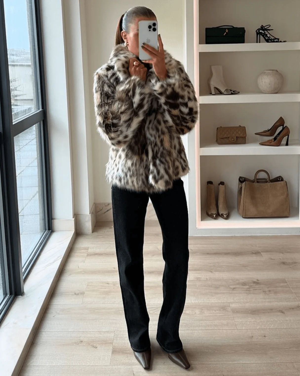 Nora Leopard Faux Fur Coat - Image 3