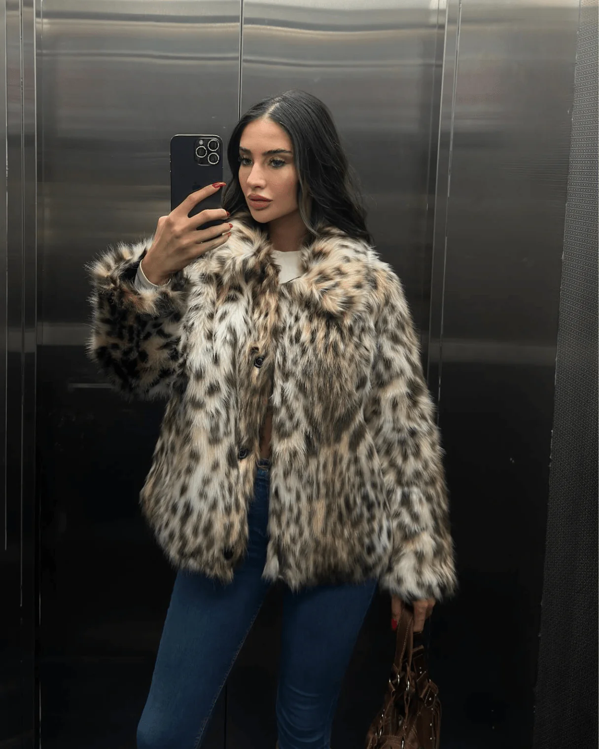 Nora Leopard Faux Fur Coat - Image 5