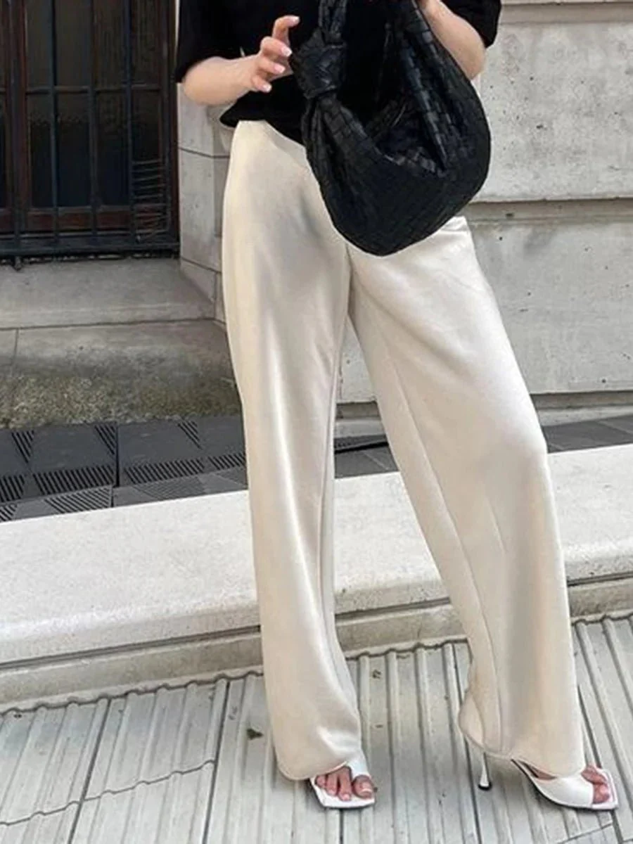 Wendy Wide Leg Satin Trousers - Image 3